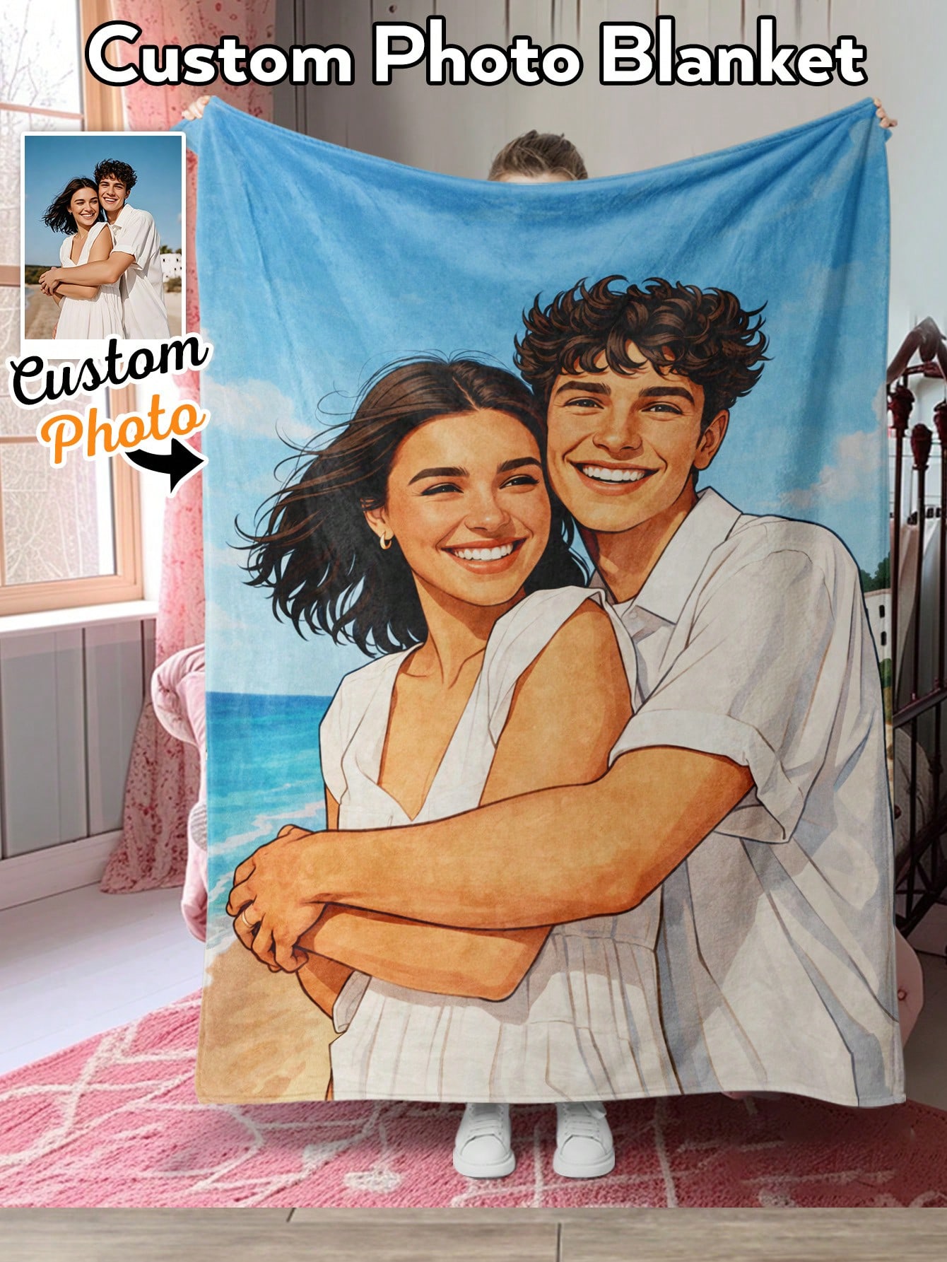Custom AI Style Photo Blanket  - огляд і ціна Christmas Throw Blanket