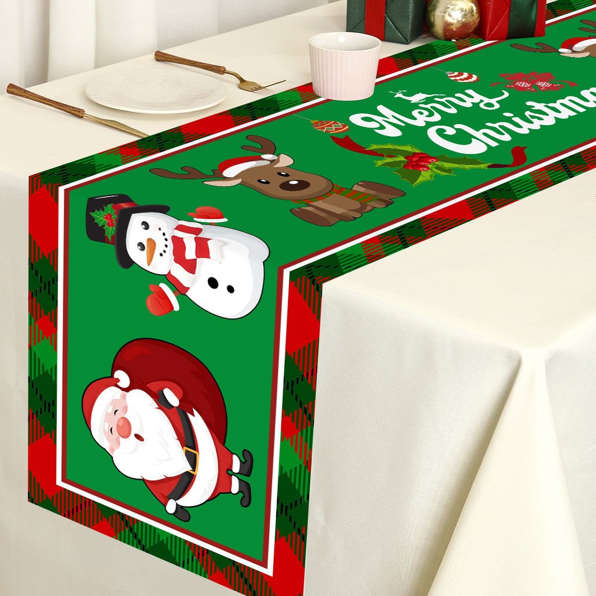 Christmas Santa Clause Polyest - огляд і ціна Christmas Table Runner
