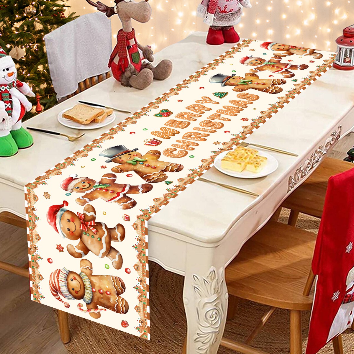 Christmas Santa Clause Polyest - огляд і ціна Christmas Table Runner