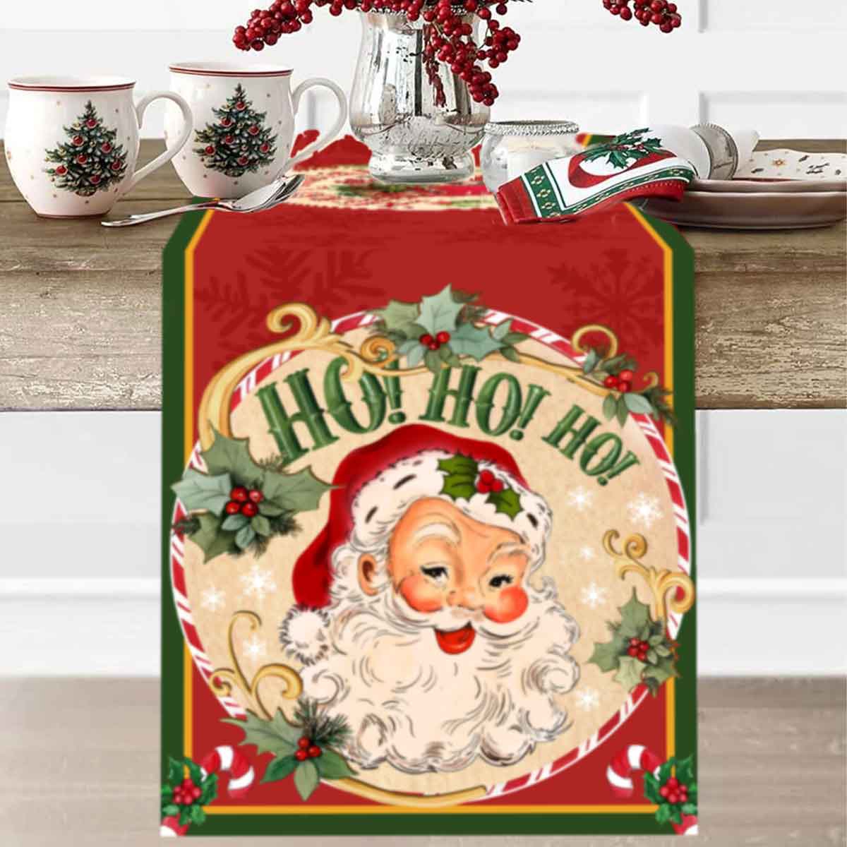 Christmas Santa Clause Polyest - огляд і ціна Christmas Table Runner