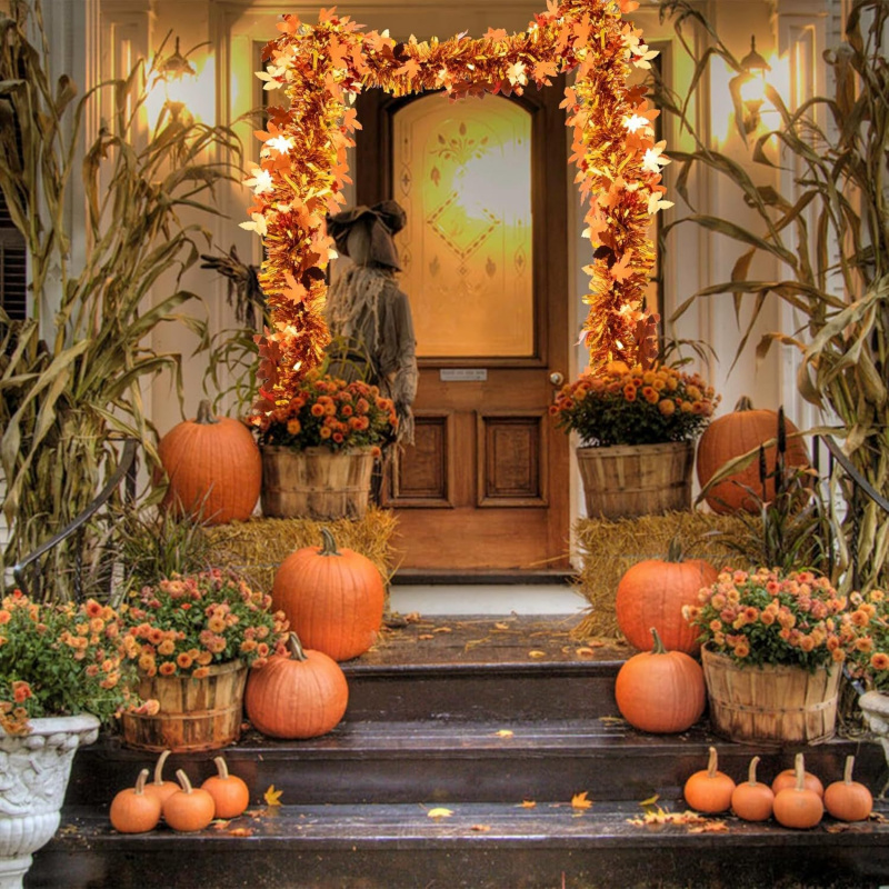 2pcs Thanksgiving Fall Maple L - огляд і ціна Tinsel Garland Decoration