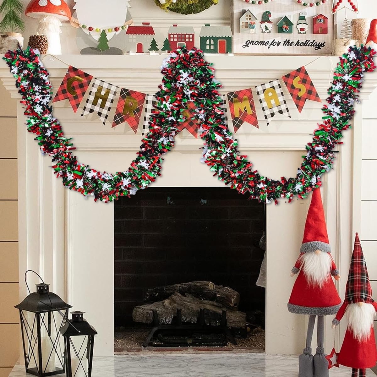 6.56 Feet Green Red Christmas  - огляд і ціна Tinsel Garland Decoration