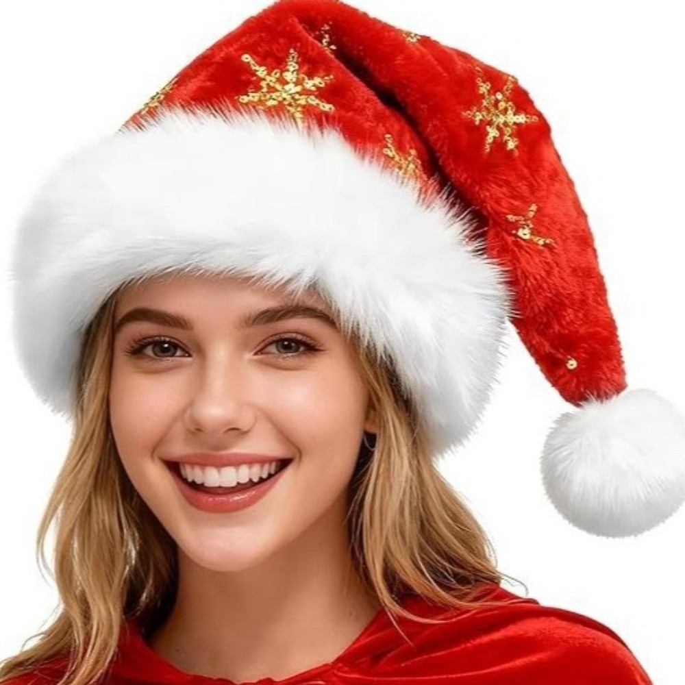 Chic Star Pattern Pink Bow San - огляд і ціна Santa Hat Plush