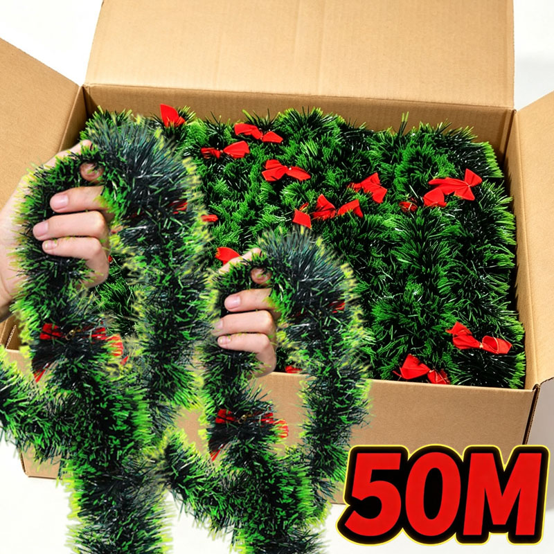 Christmas Light Green Tinsel G - огляд і ціна Tinsel Garland Decoration