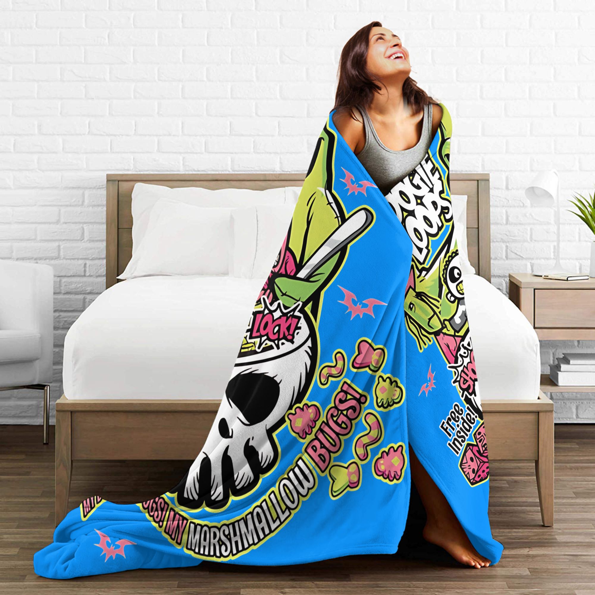 Oogie Boogie Loops halloween T - огляд і ціна Christmas Throw Blanket